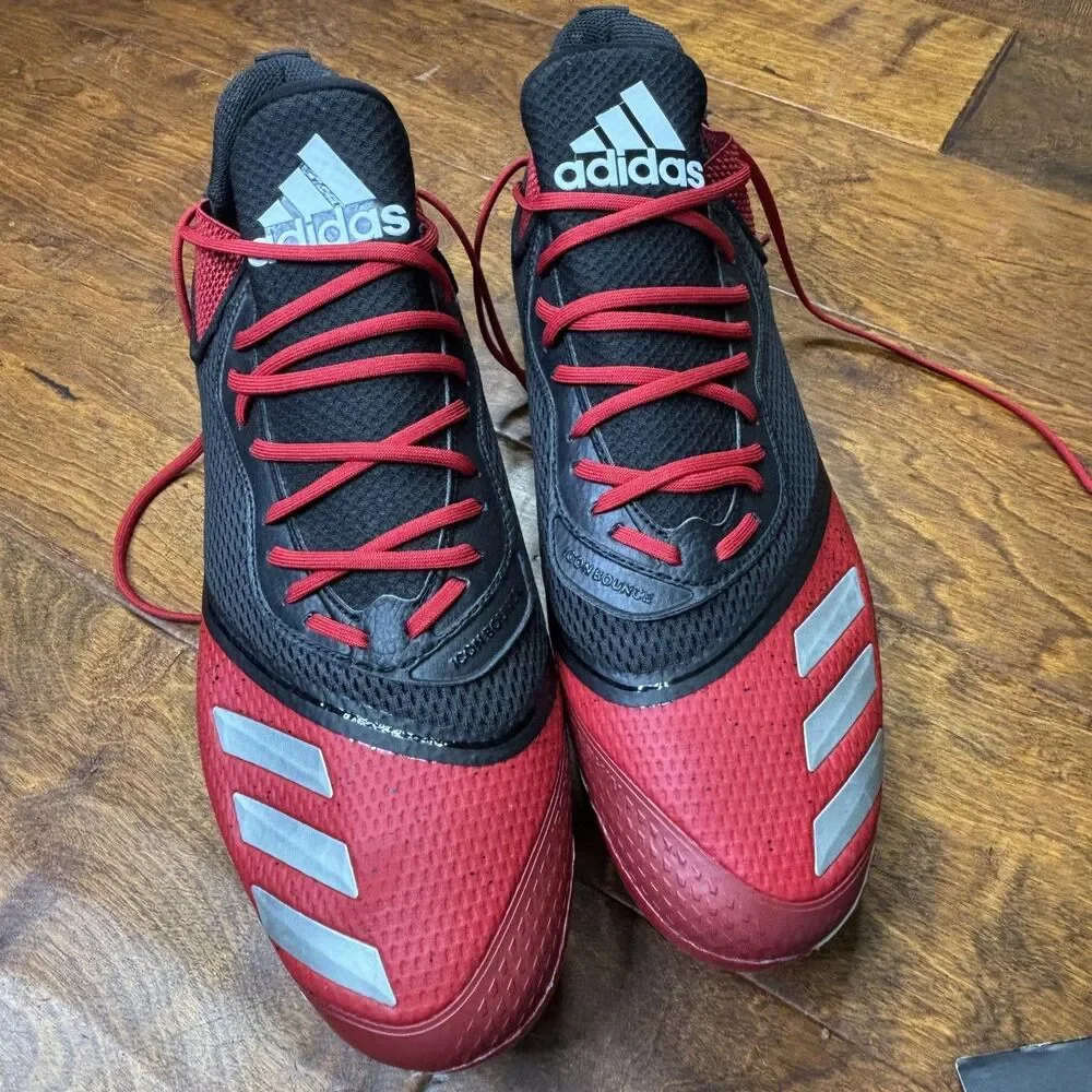 adidas‎ Icon V Bounce Baseball Cleats Shoes Mens Size 16 Black Red Metal G28254